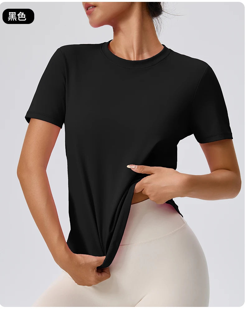 Yoga Classic T-shirt Women's Fitness Yoga Clothing Short Sleeve Round Neck Sports T-shirt