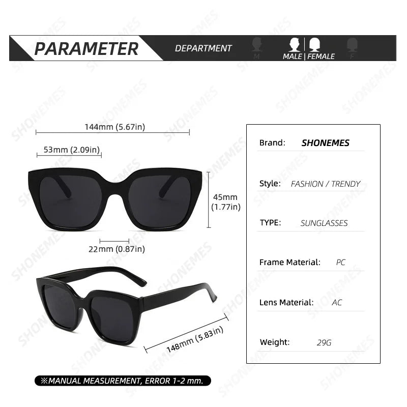 Men Women Shades Big Frame Outdoor UV400 Sun Glasses Black White