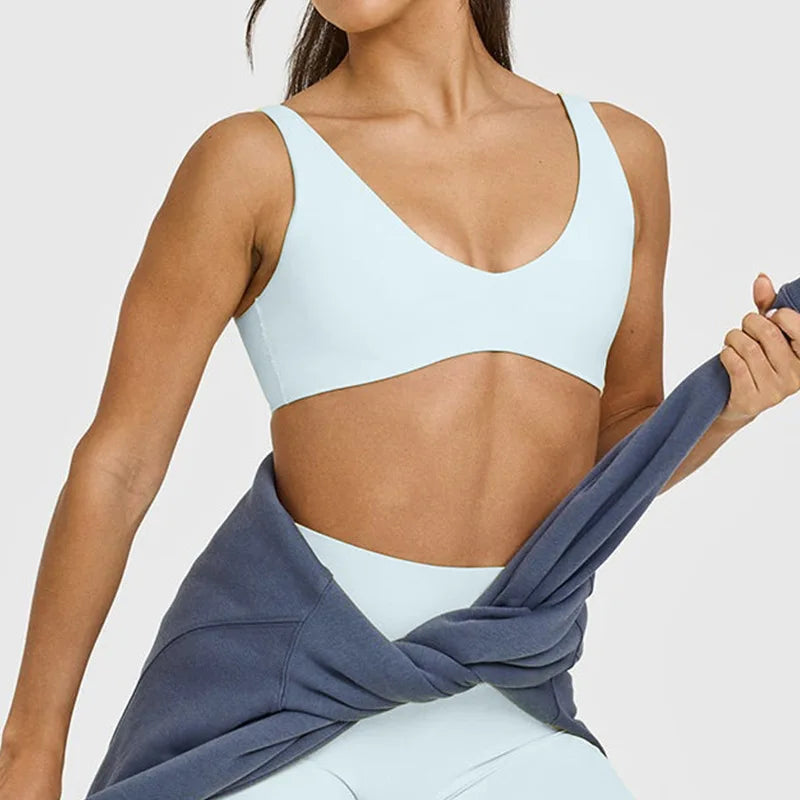 Yoga fitness sports bra women's gathered beautiful back high-intensity sports vest tight sportswear breathable sports top