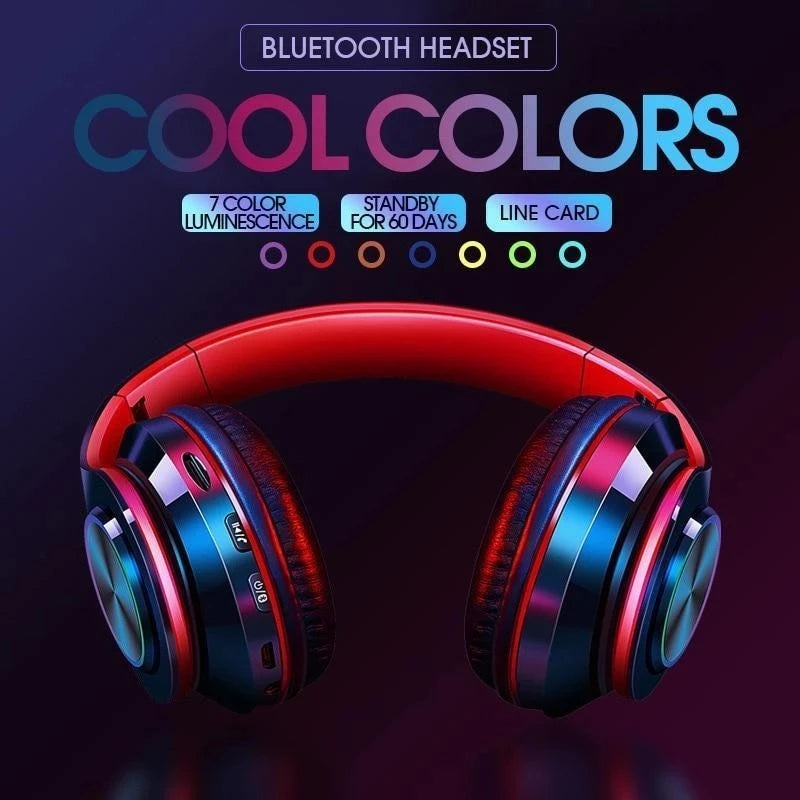 5.0 Headphone With Microphone On-Ear Headset Stereo Sound Earphones Sports Gaming
