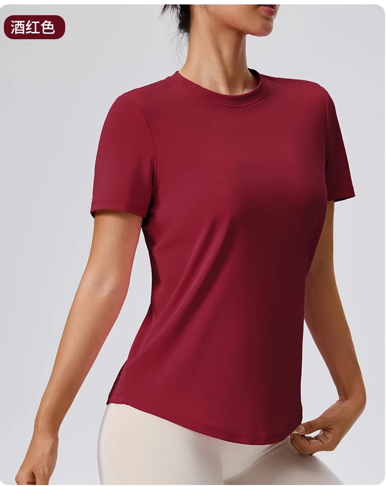 Yoga Classic T-shirt Women's Fitness Yoga Clothing Short Sleeve Round Neck Sports T-shirt