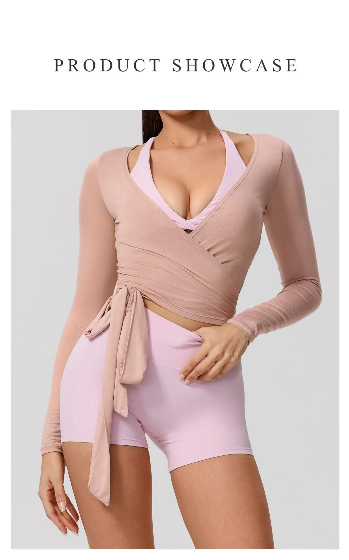 Hearuisavy Women's Yoga Shirt Long Sleeve Sportswear Gym Casual Breathable Quick Dry Sports Top Pilates Dance Ballet Wrap Tops