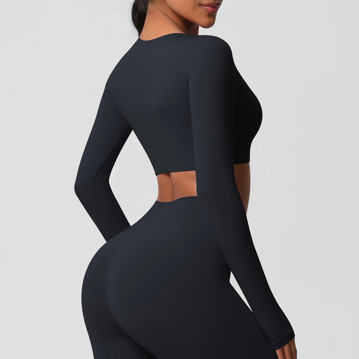 Yoga Shirts For Women Long Sleeve With Padded Fitness Running Gym Clothes Workout Dry Fit Breathable High Elastic Sports Top