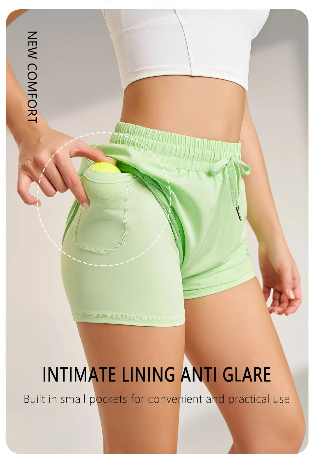Sports shorts women's yoga fitness high waist loose three-quarter pants high elastic quick-drying breathable anti-glare