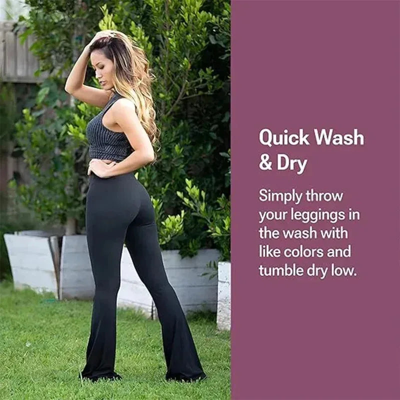 2026 Women's Bootcut Yoga Pants Tummy Control Non See Through Bootleg Gym Workout Pants