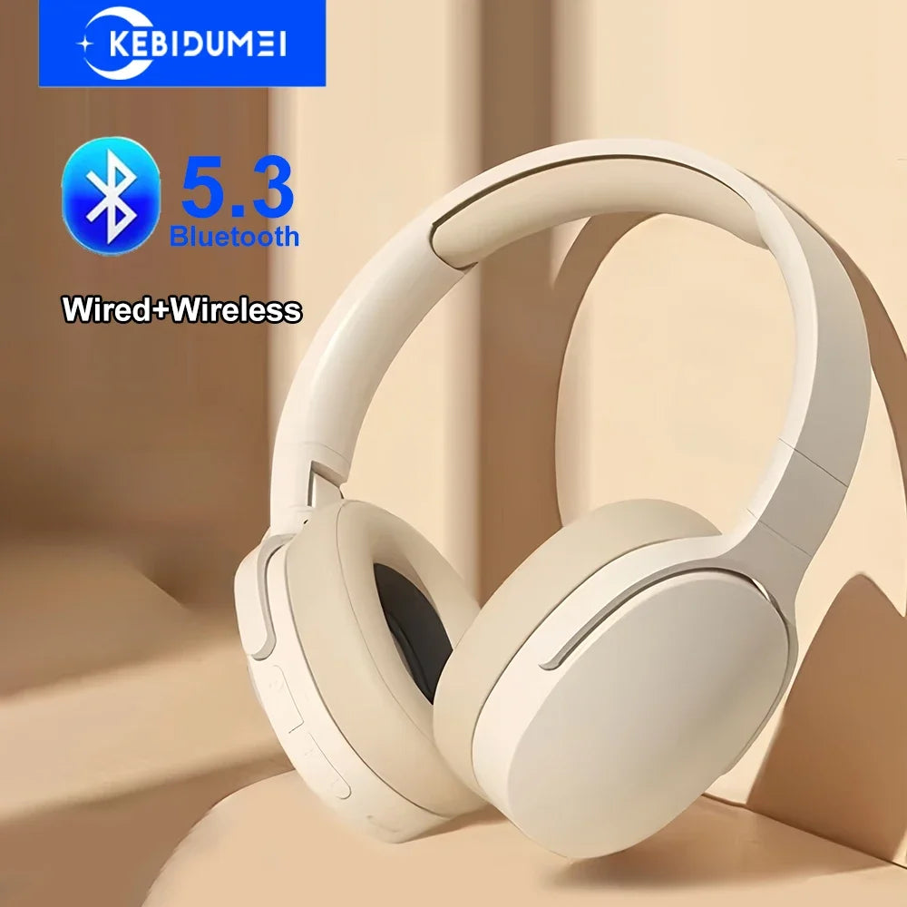 Bluetooth 5.3 Headsets Gaming Headphones Dual Mode Wireless Earphones Foldable Noise Reduction