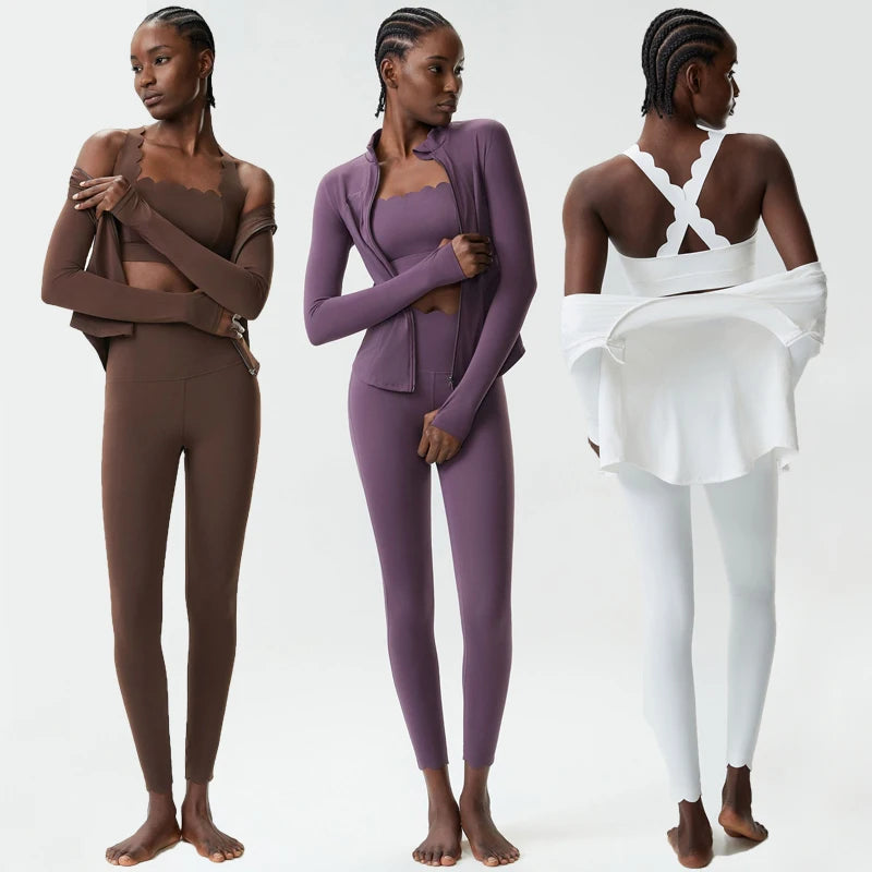 2/3 Pces Fitness Yoga Set Women Solid Color Gym Running Suit Stretch Soft Workout Clothes Female Breathable Quick Dry Sportswear