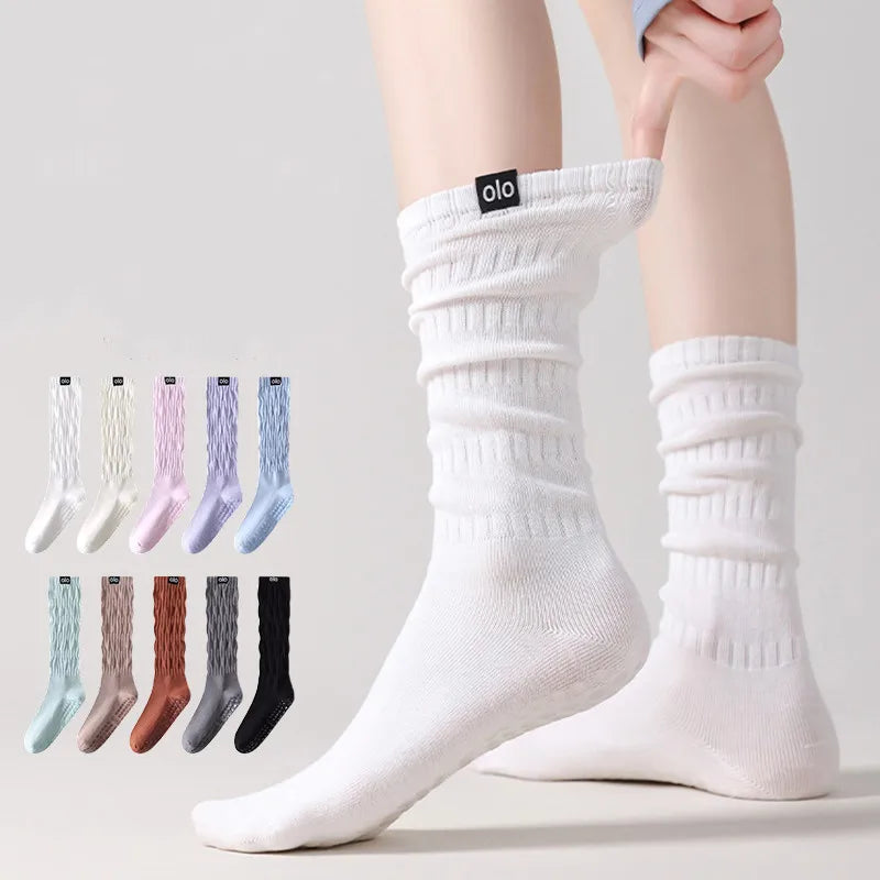 Yoga Socks Knitted Cotton Breathable Indoor Floor Dance Sports Socks Professional Silicone Anti-slip Gym Fitness Pilates Socks
