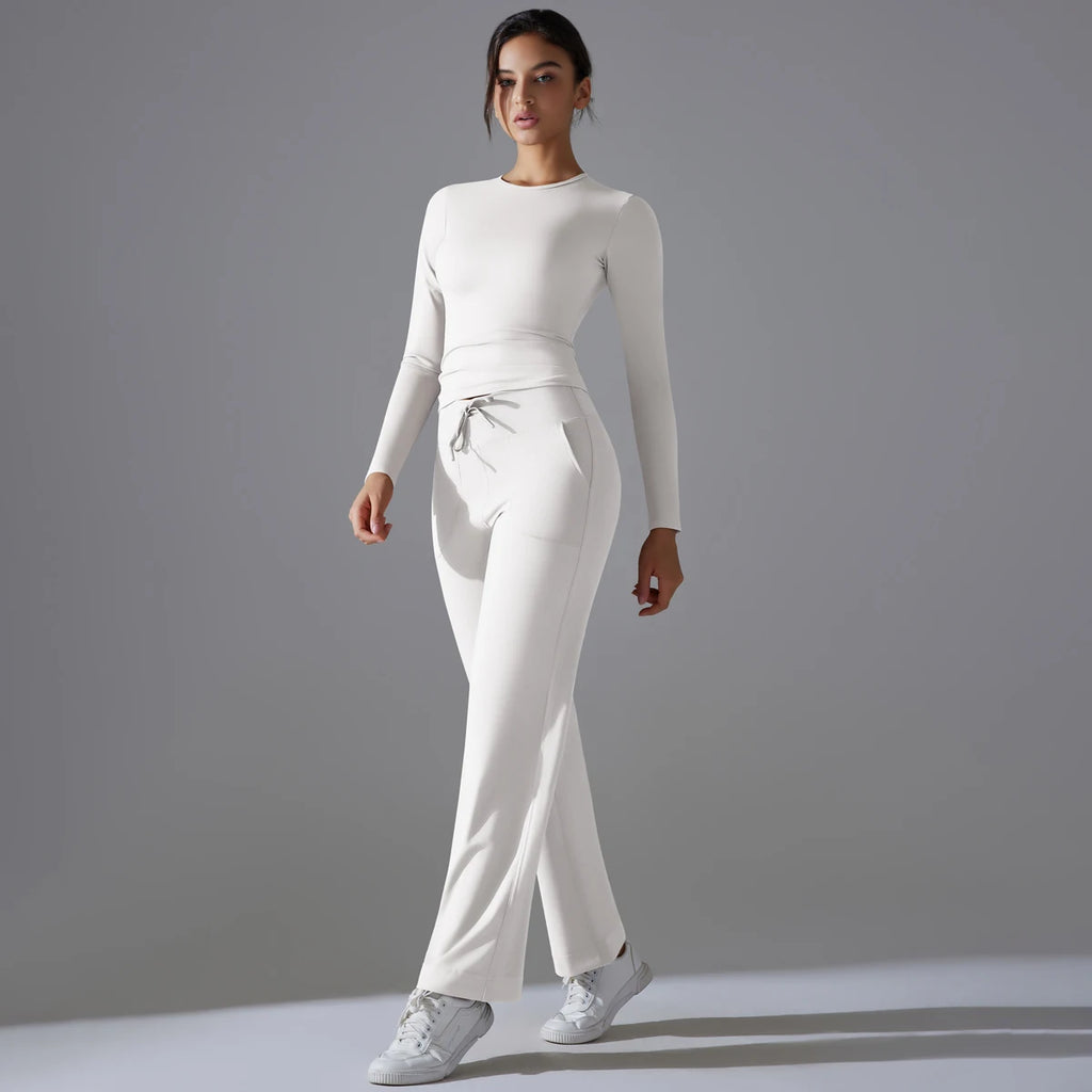 2 Pieces Sportswear Yoga Set Gym Clothes Sportswear Yoga Suits For Women Fitness Set Tracksuits Sports Long Sleeve Gym Leggings