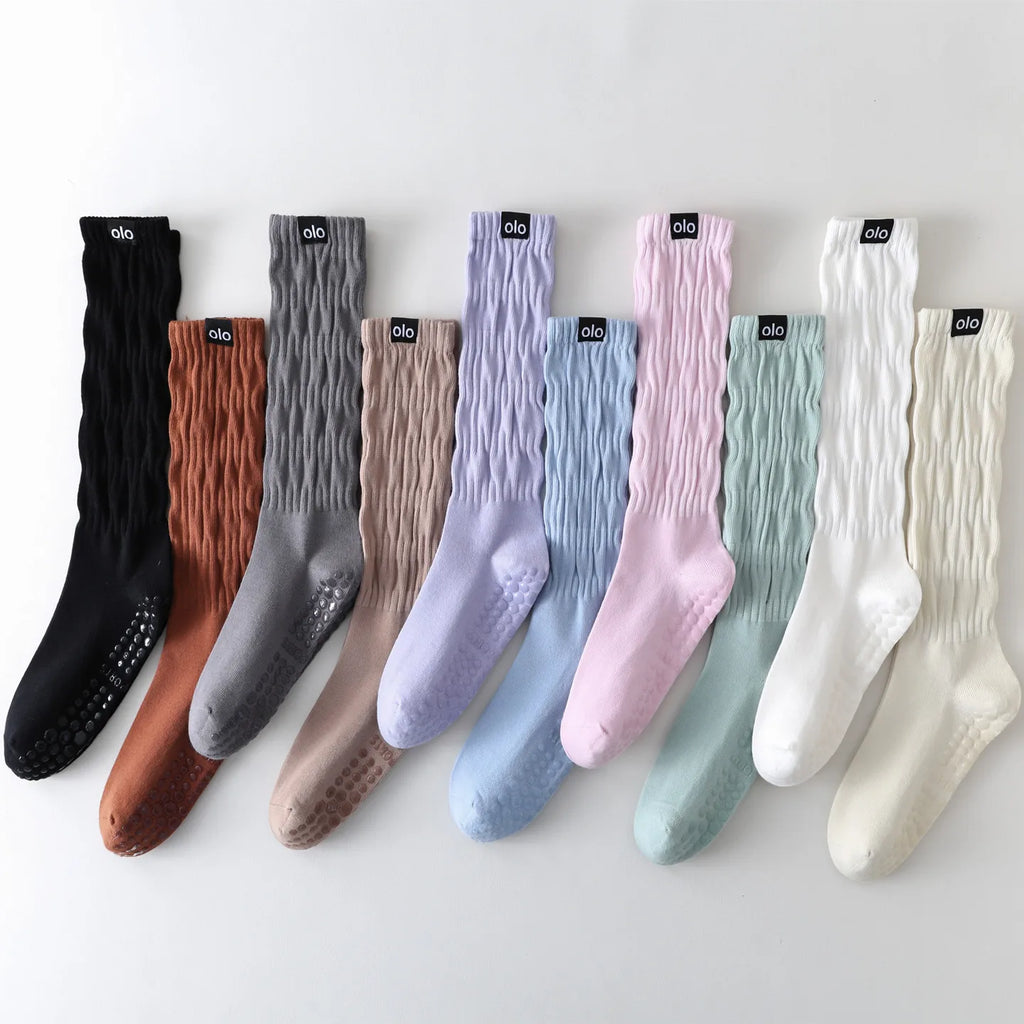 Yoga Socks Knitted Cotton Breathable Indoor Floor Dance Sports Socks Professional Silicone Anti-slip Gym Fitness Pilates Socks