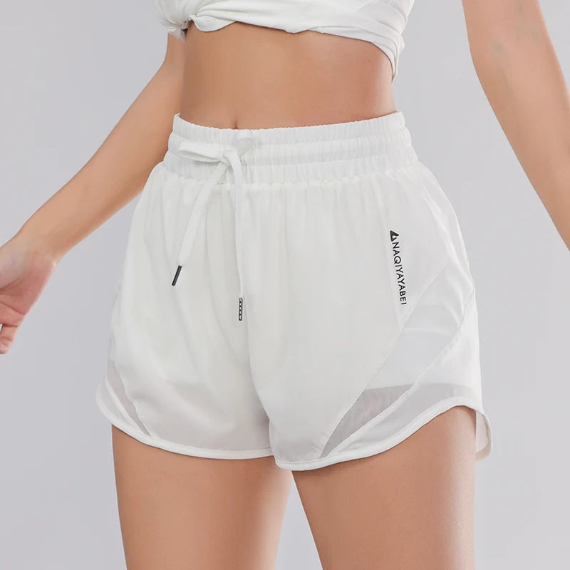 Sports shorts women's yoga fitness high waist loose three-quarter pants high elastic quick-drying breathable anti-glare