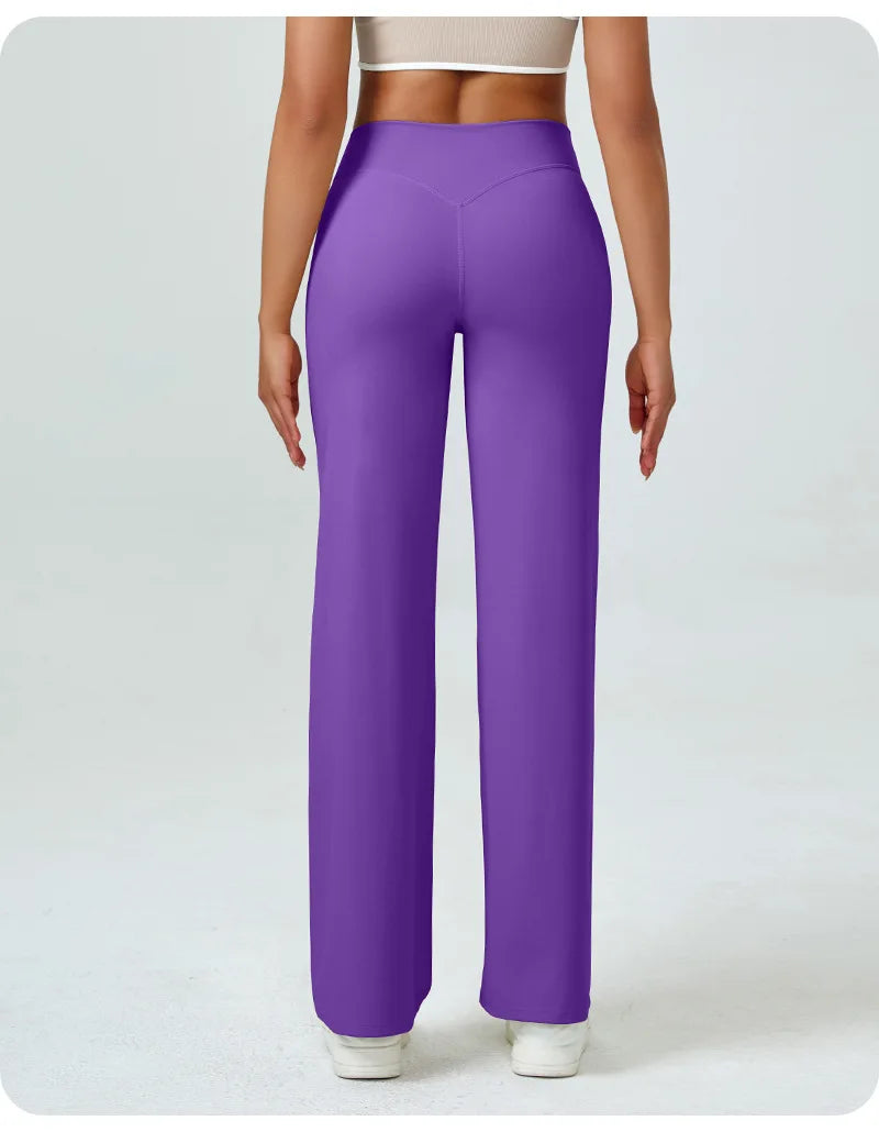 Yoga Pants High Waist Straight Wide Leg Pants Slim-fit Hip-lifting Slimming Yoga Clothing Sports Breathable Quick-drying Fitness