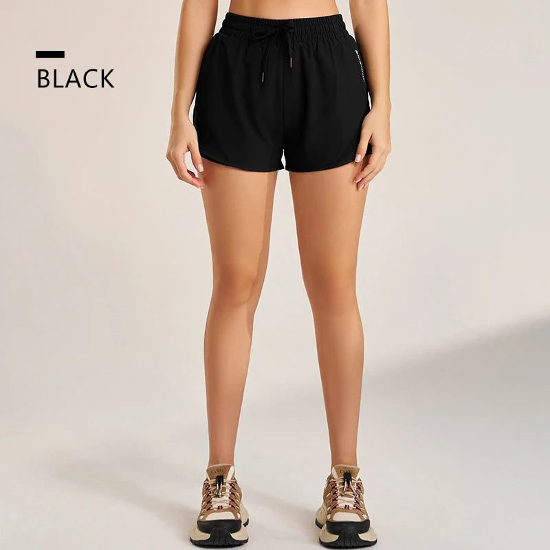 Sports shorts women's yoga fitness high waist loose three-quarter pants high elastic quick-drying breathable anti-glare