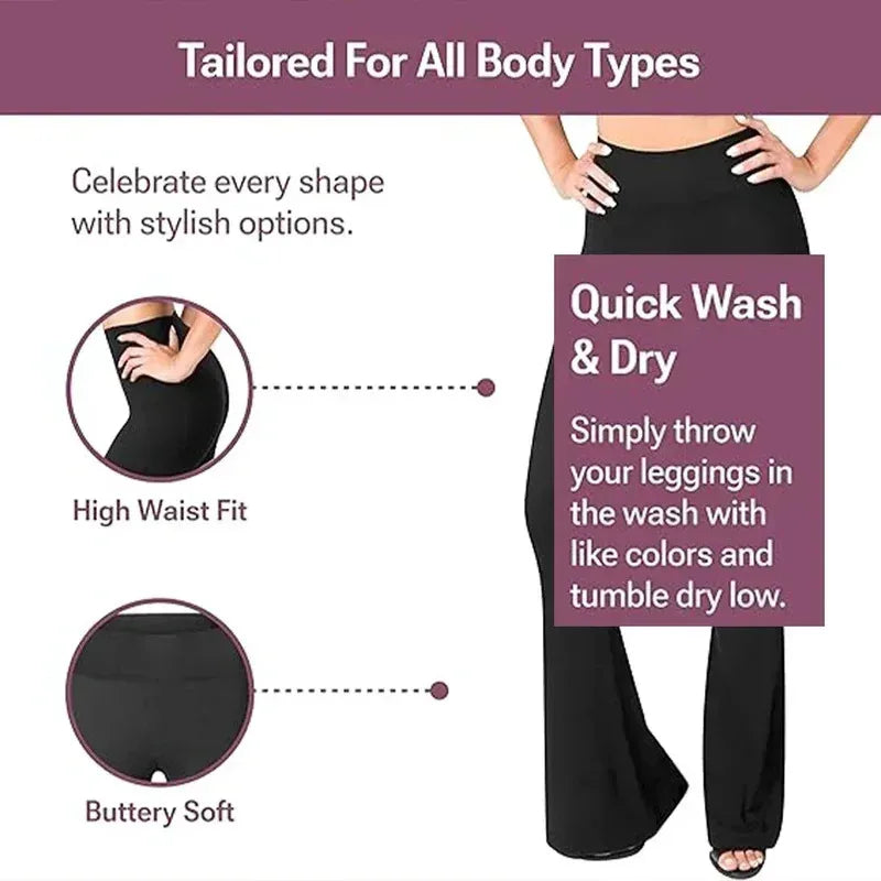 2026 Women's Bootcut Yoga Pants Tummy Control Non See Through Bootleg Gym Workout Pants
