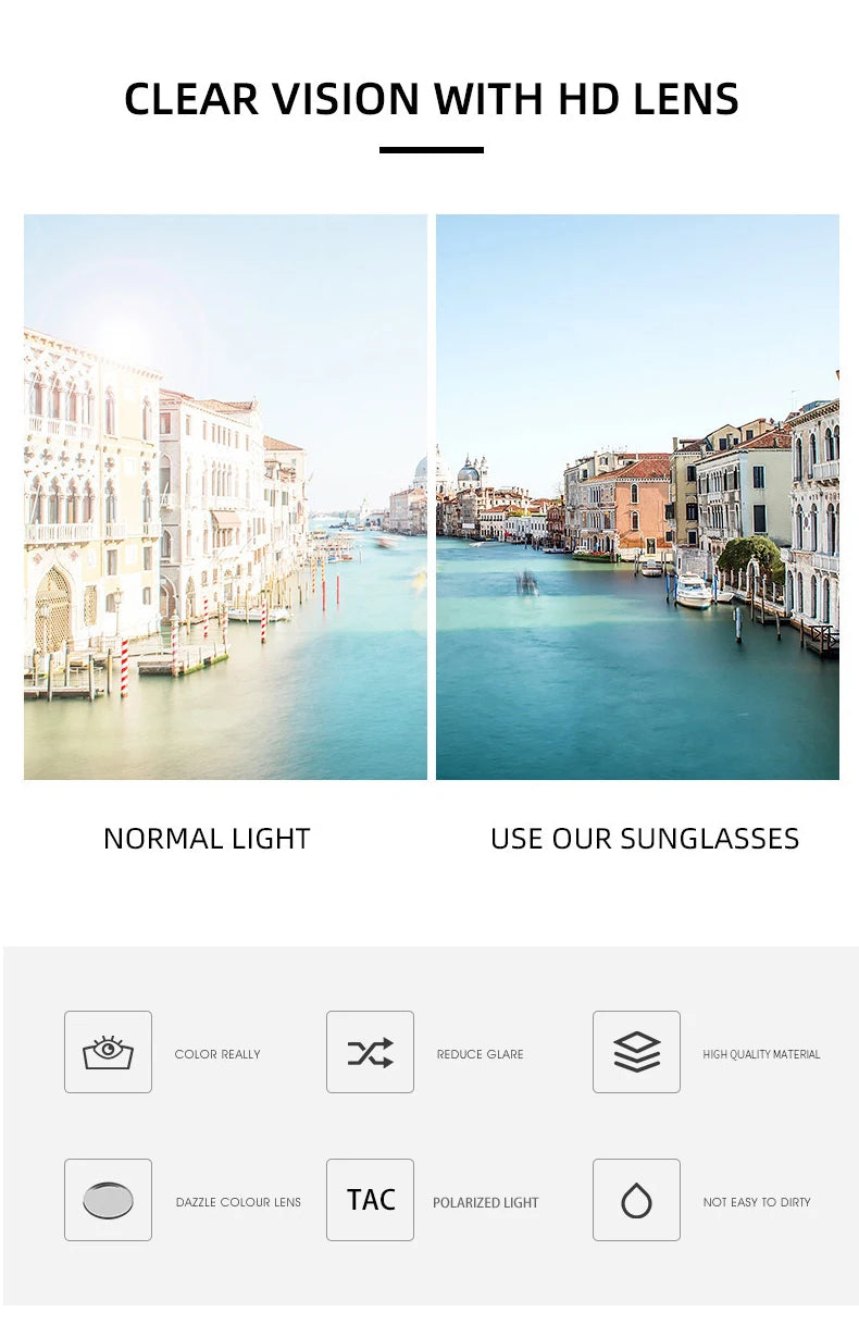 Classic Square Sun Glasses Women Men Luxury Simple Sun Glasses Outdoor Driving Eyeglasses Lady Man Protective Glasses UV400