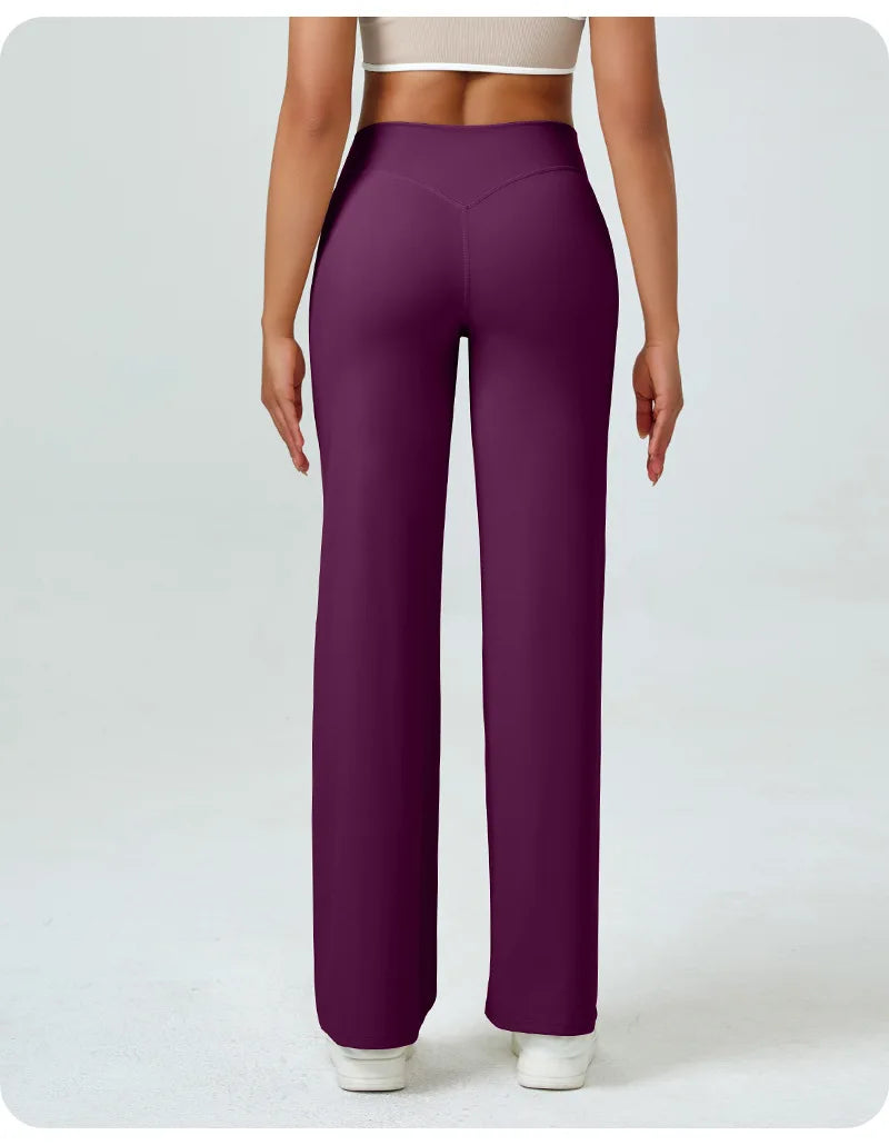 Yoga Pants High Waist Straight Wide Leg Pants Slim-fit Hip-lifting Slimming Yoga Clothing Sports Breathable Quick-drying Fitness
