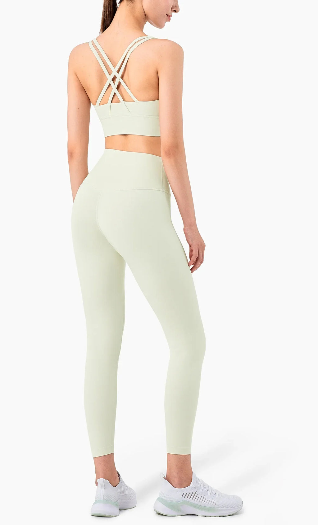 Summer New 2 Piece Yoga Clothes  Women's Tracksuit Athletic Cross Back Nylon Yoga Top Women Sports Bra Leggings Pilates Fitness
