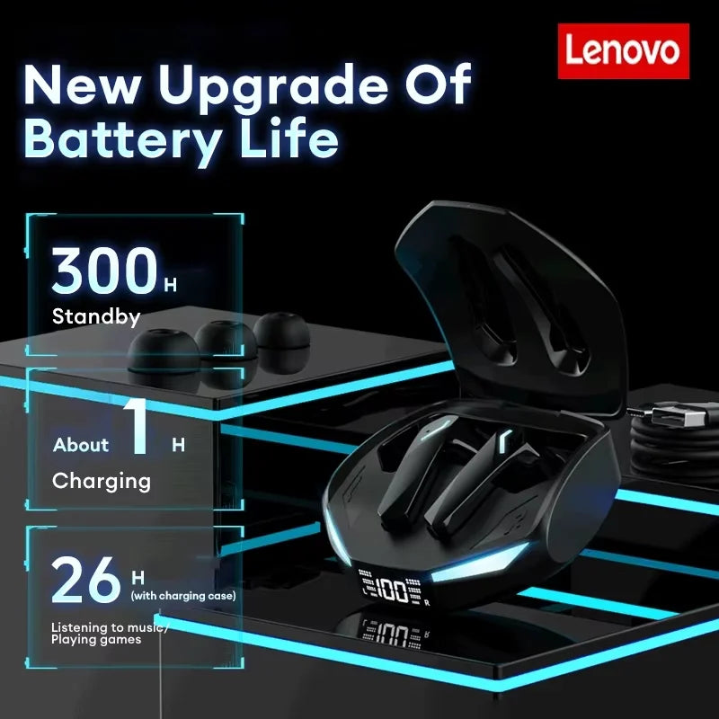 Original Lenovo XT53 Bluetooth V5.4 Earphones LED Power Display Gaming Headphones