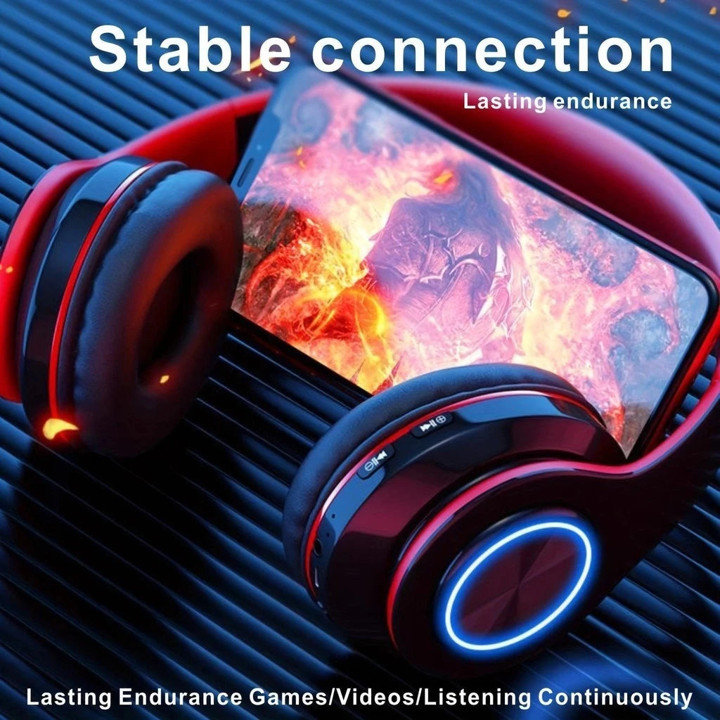 5.0 Headphone With Microphone On-Ear Headset Stereo Sound Earphones Sports Gaming