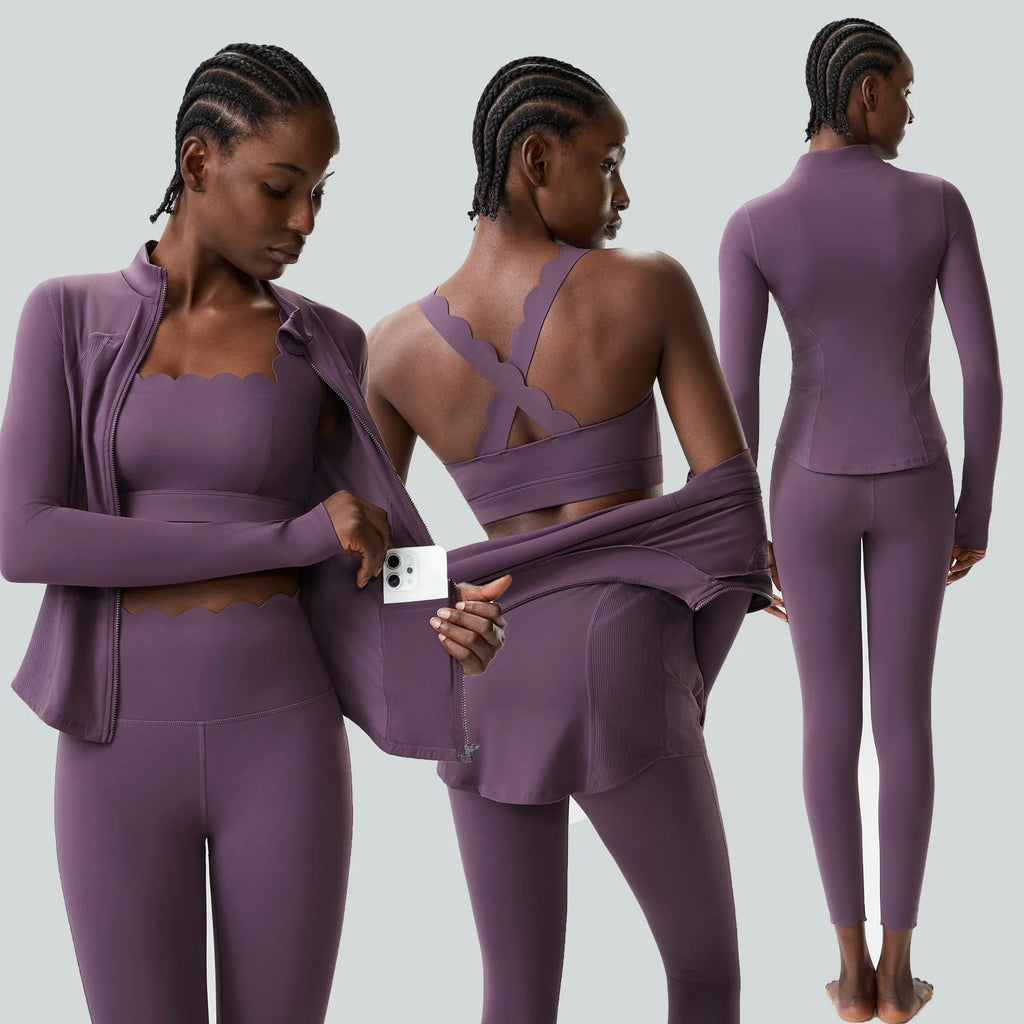 2/3 Pces Fitness Yoga Set Women Solid Color Gym Running Suit Stretch Soft Workout Clothes Female Breathable Quick Dry Sportswear
