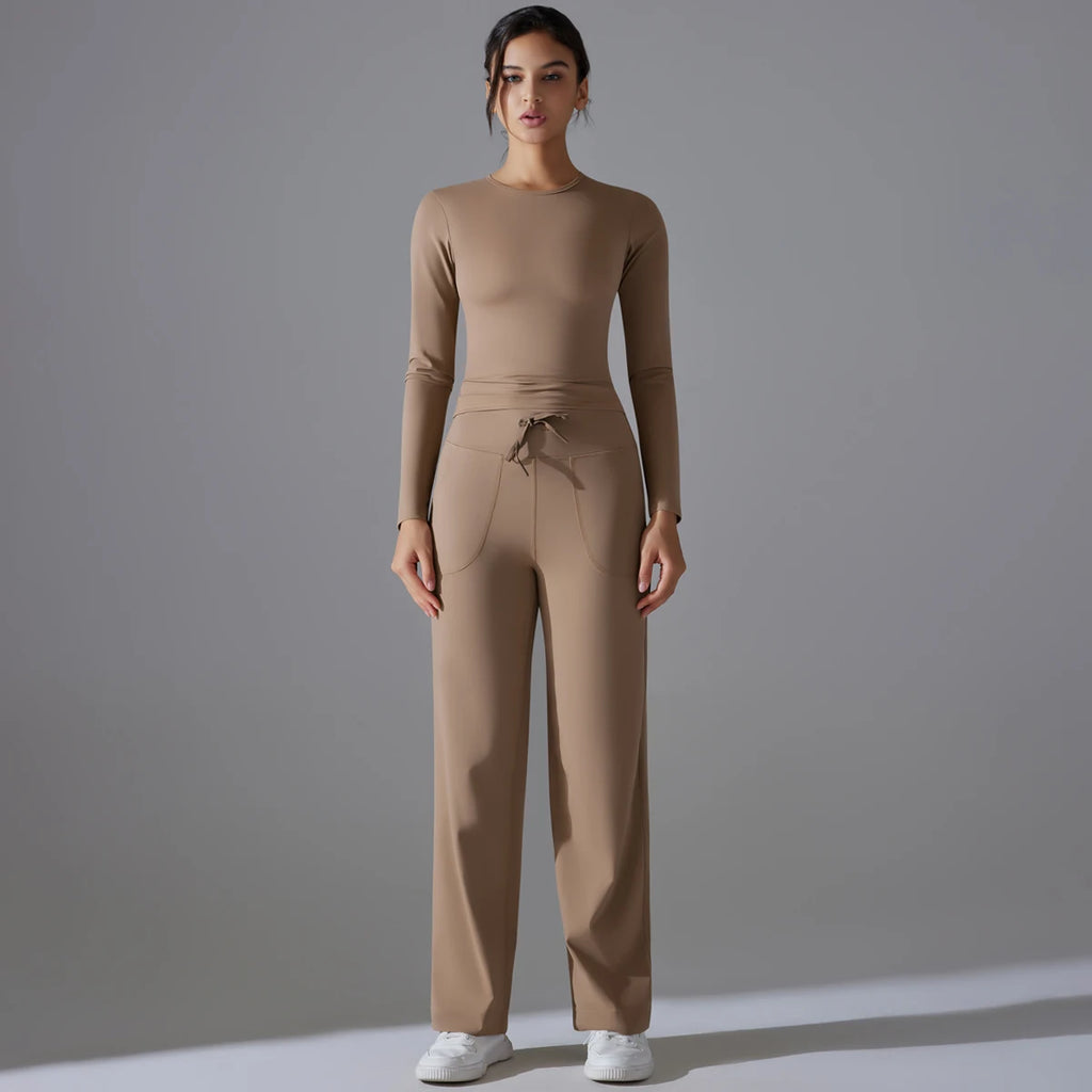 2 Pieces Sportswear Yoga Set Gym Clothes Sportswear Yoga Suits For Women Fitness Set Tracksuits Sports Long Sleeve Gym Leggings