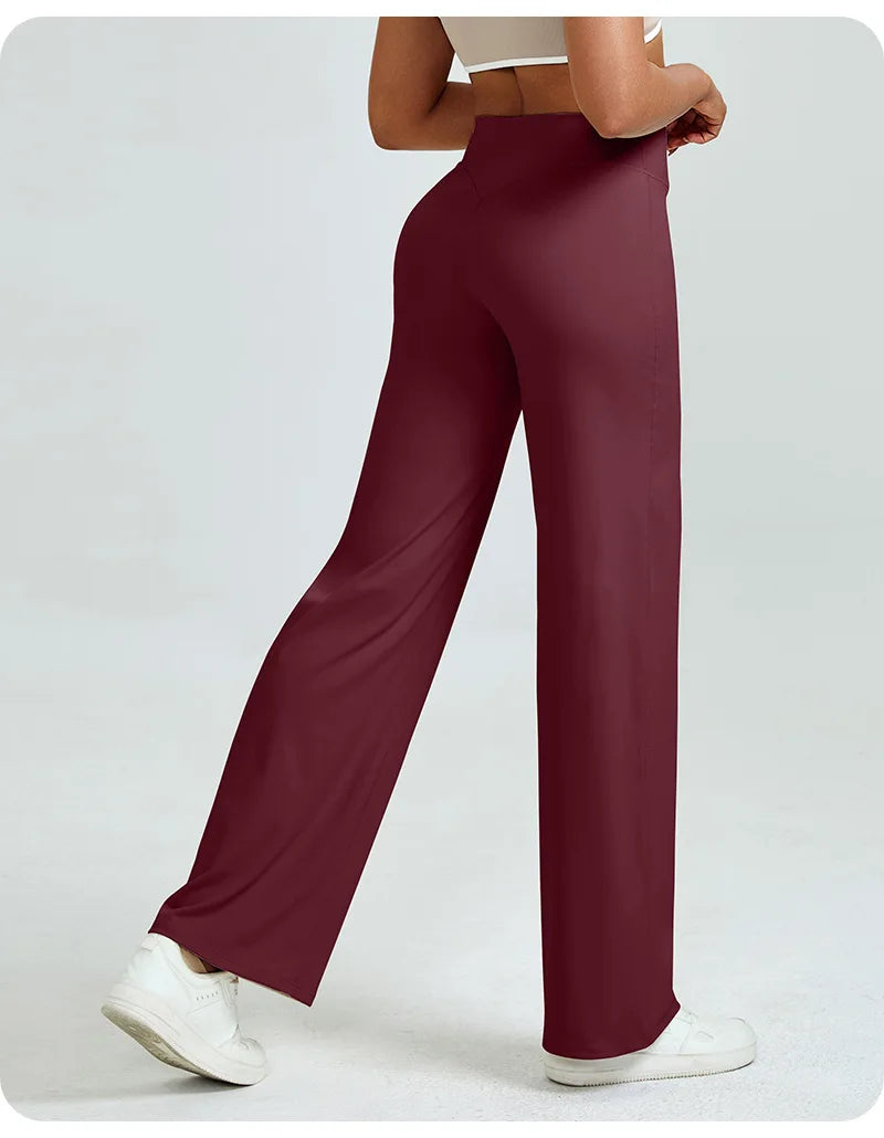 Yoga Pants High Waist Straight Wide Leg Pants Slim-fit Hip-lifting Slimming Yoga Clothing Sports Breathable Quick-drying Fitness