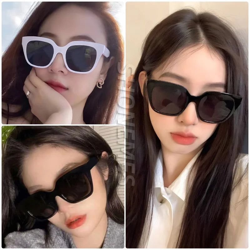 Men Women Shades Big Frame Outdoor UV400 Sun Glasses Black White