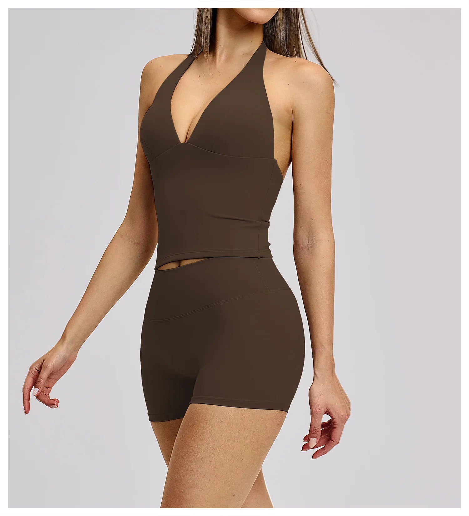 Yoga Set 2 Pieces Women's Tracksuit Sportswear Gym Clothing Workout Clothes High Waist Shorts Sexy Fitness Vest Sports Suit
