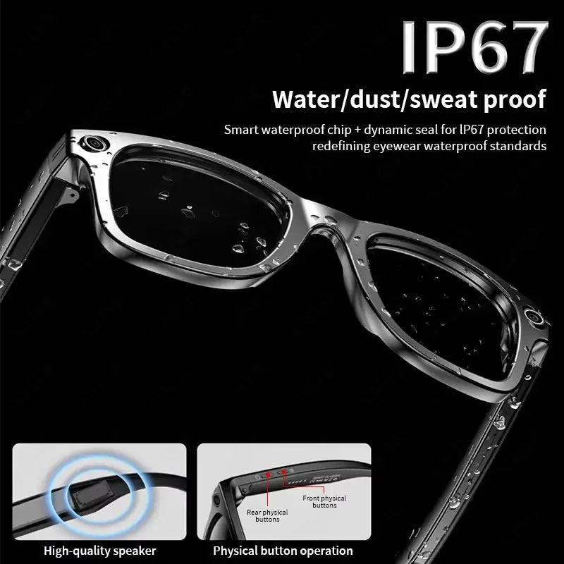 AI Smart Glasses with 8MP Camera Video Recording 100+ Languages Translation