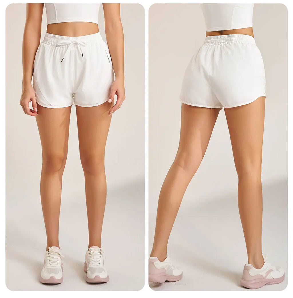 Sports shorts women's yoga fitness high waist loose three-quarter pants high elastic quick-drying breathable anti-glare