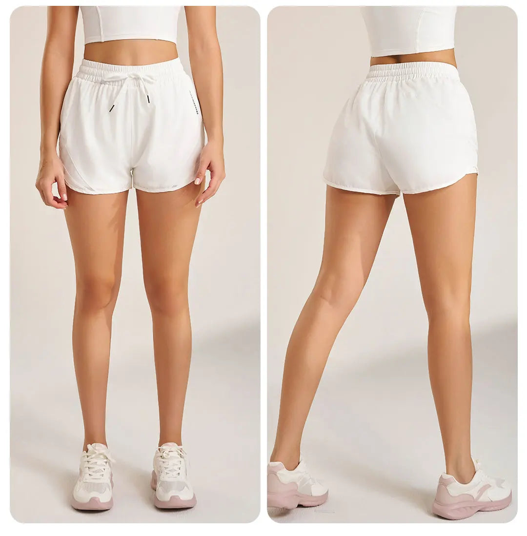Sports shorts women's yoga fitness high waist loose three-quarter pants high elastic quick-drying breathable anti-glare