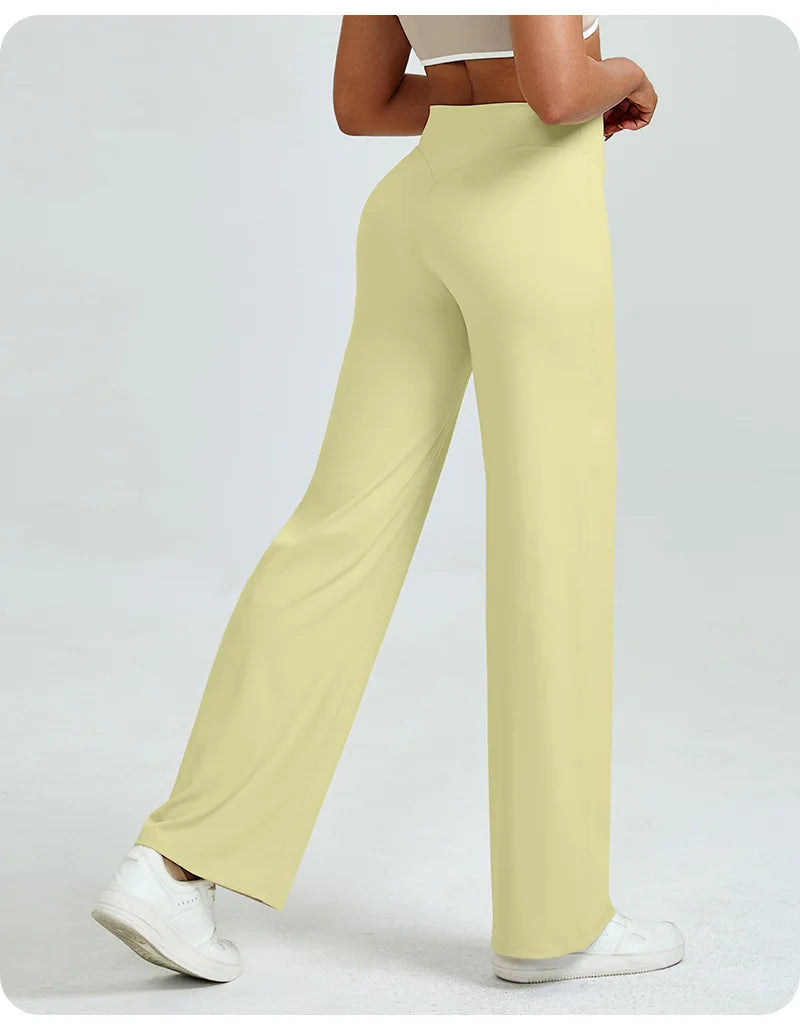 Yoga Pants High Waist Straight Wide Leg Pants Slim-fit Hip-lifting Slimming Yoga Clothing Sports Breathable Quick-drying Fitness