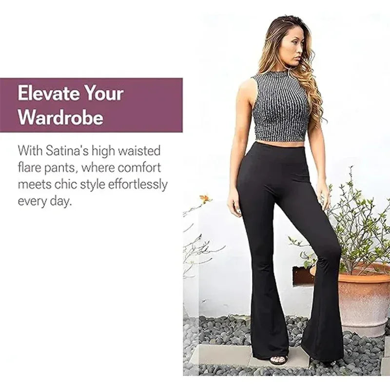 2026 Women's Bootcut Yoga Pants Tummy Control Non See Through Bootleg Gym Workout Pants