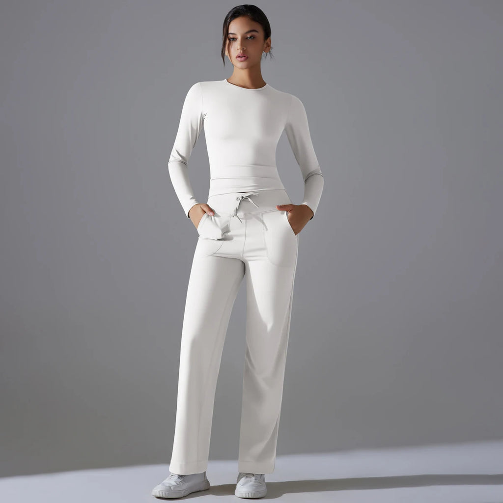 2 Pieces Sportswear Yoga Set Gym Clothes Sportswear Yoga Suits For Women Fitness Set Tracksuits Sports Long Sleeve Gym Leggings