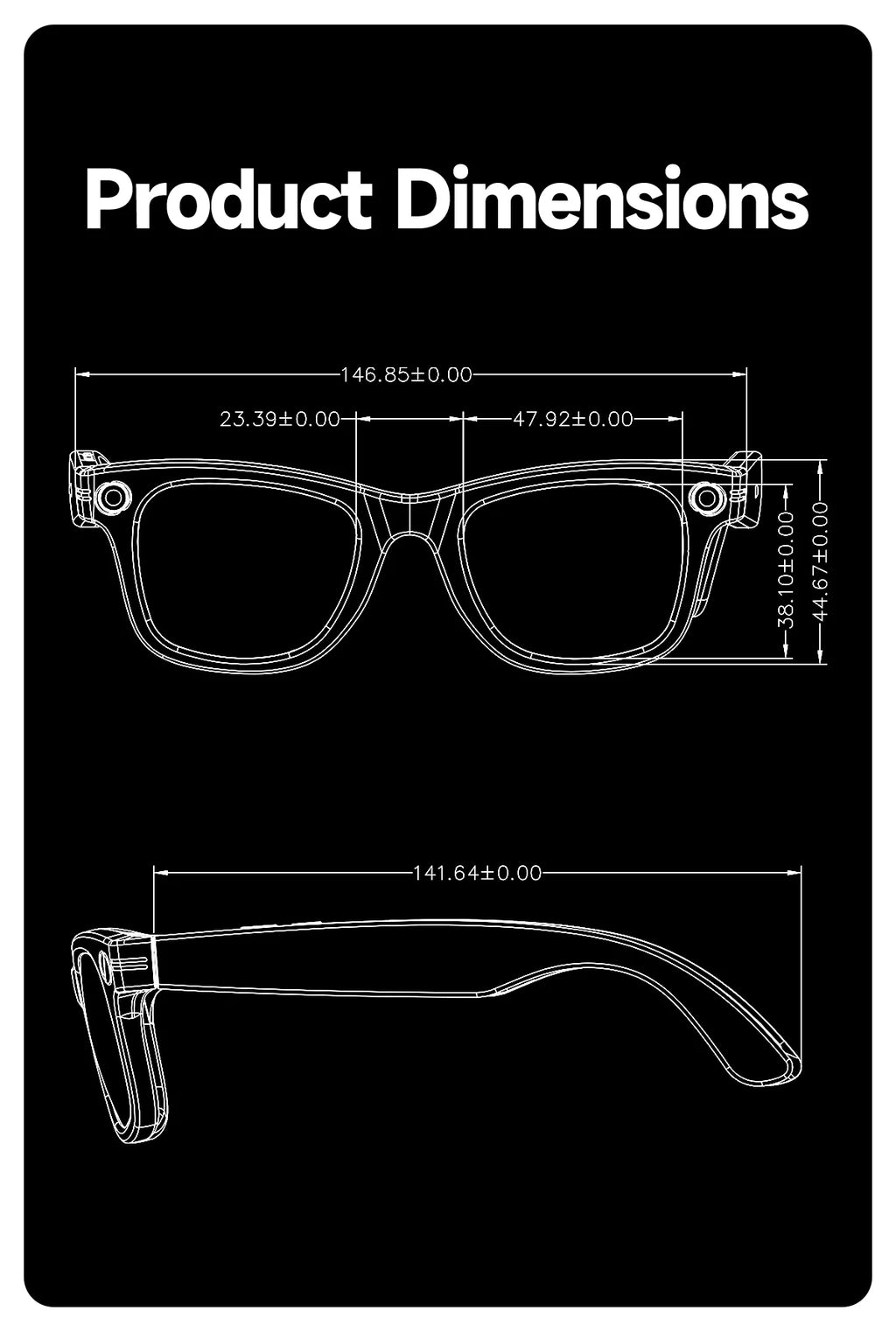 AI Smart Glasses with 8MP Camera Video Recording 100+ Languages Translation