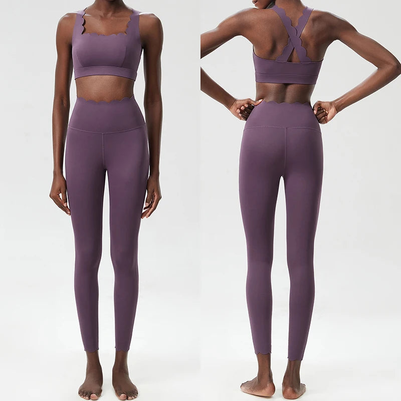 2/3 Pces Fitness Yoga Set Women Solid Color Gym Running Suit Stretch Soft Workout Clothes Female Breathable Quick Dry Sportswear
