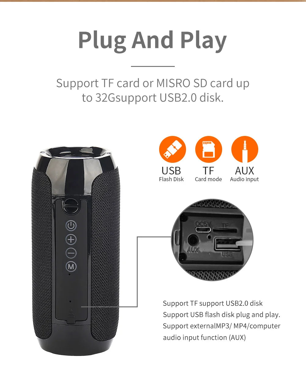 Bluetooth Speaker T&G TG117 Portable TWS Sound Box