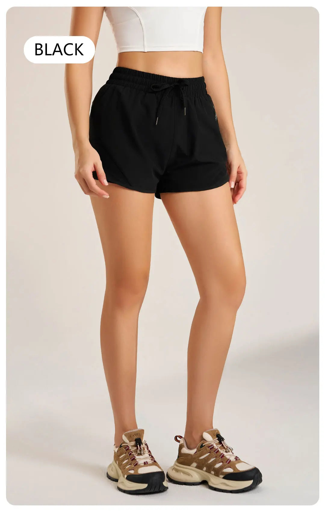 Sports shorts women's yoga fitness high waist loose three-quarter pants high elastic quick-drying breathable anti-glare