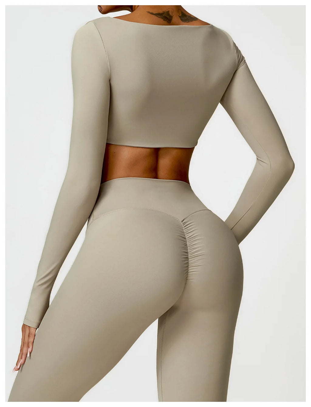 Hearuisavy Casual Quick Dry Sportswear Women Square Neck Gym Top Women Fitness Sports Crop Top Female Long Sleeve Yoga Clothing