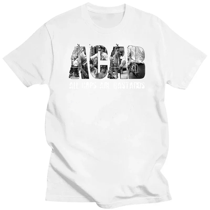 Mens New  Clothing Summer  Cotton ACAB All Cops Are Bastards Classic  harajuku  men clothing
