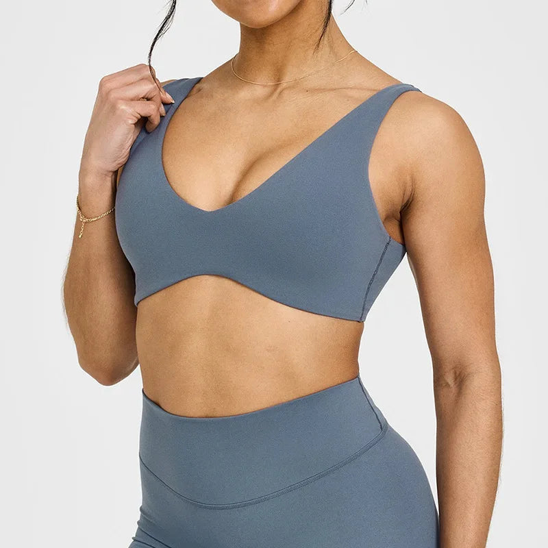 Yoga fitness sports bra women's gathered beautiful back high-intensity sports vest tight sportswear breathable sports top