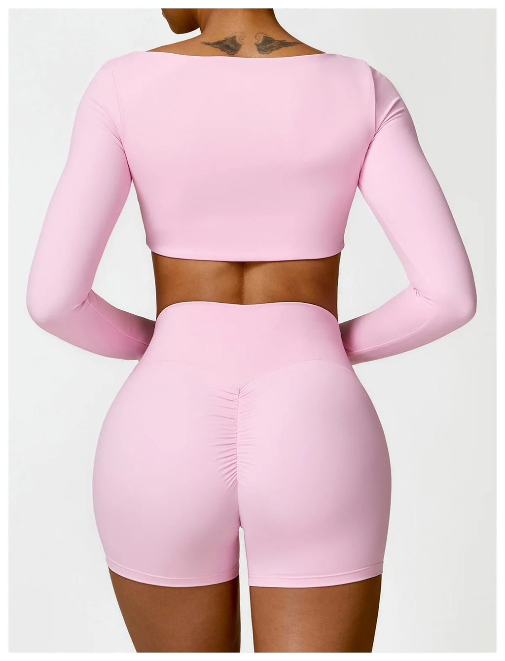 Hearuisavy Casual Quick Dry Sportswear Women Square Neck Gym Top Women Fitness Sports Crop Top Female Long Sleeve Yoga Clothing
