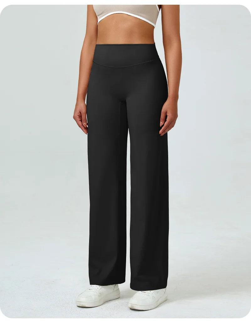 Yoga Pants High Waist Straight Wide Leg Pants Slim-fit Hip-lifting Slimming Yoga Clothing Sports Breathable Quick-drying Fitness