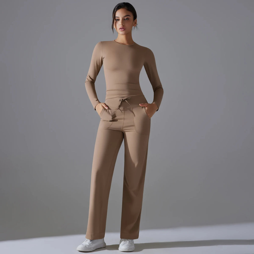 2 Pieces Sportswear Yoga Set Gym Clothes Sportswear Yoga Suits For Women Fitness Set Tracksuits Sports Long Sleeve Gym Leggings