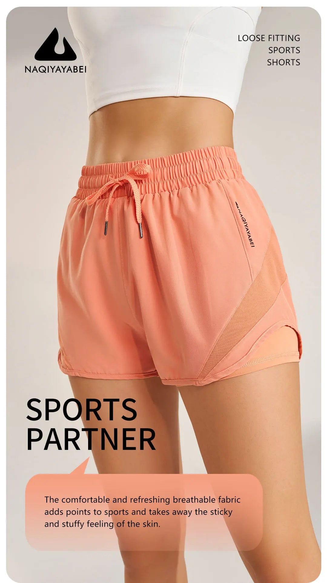 Sports shorts women's yoga fitness high waist loose three-quarter pants high elastic quick-drying breathable anti-glare