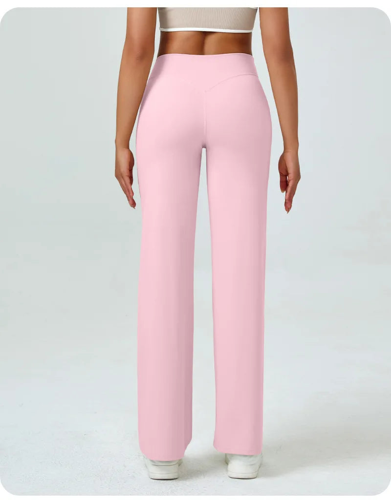 Yoga Pants High Waist Straight Wide Leg Pants Slim-fit Hip-lifting Slimming Yoga Clothing Sports Breathable Quick-drying Fitness