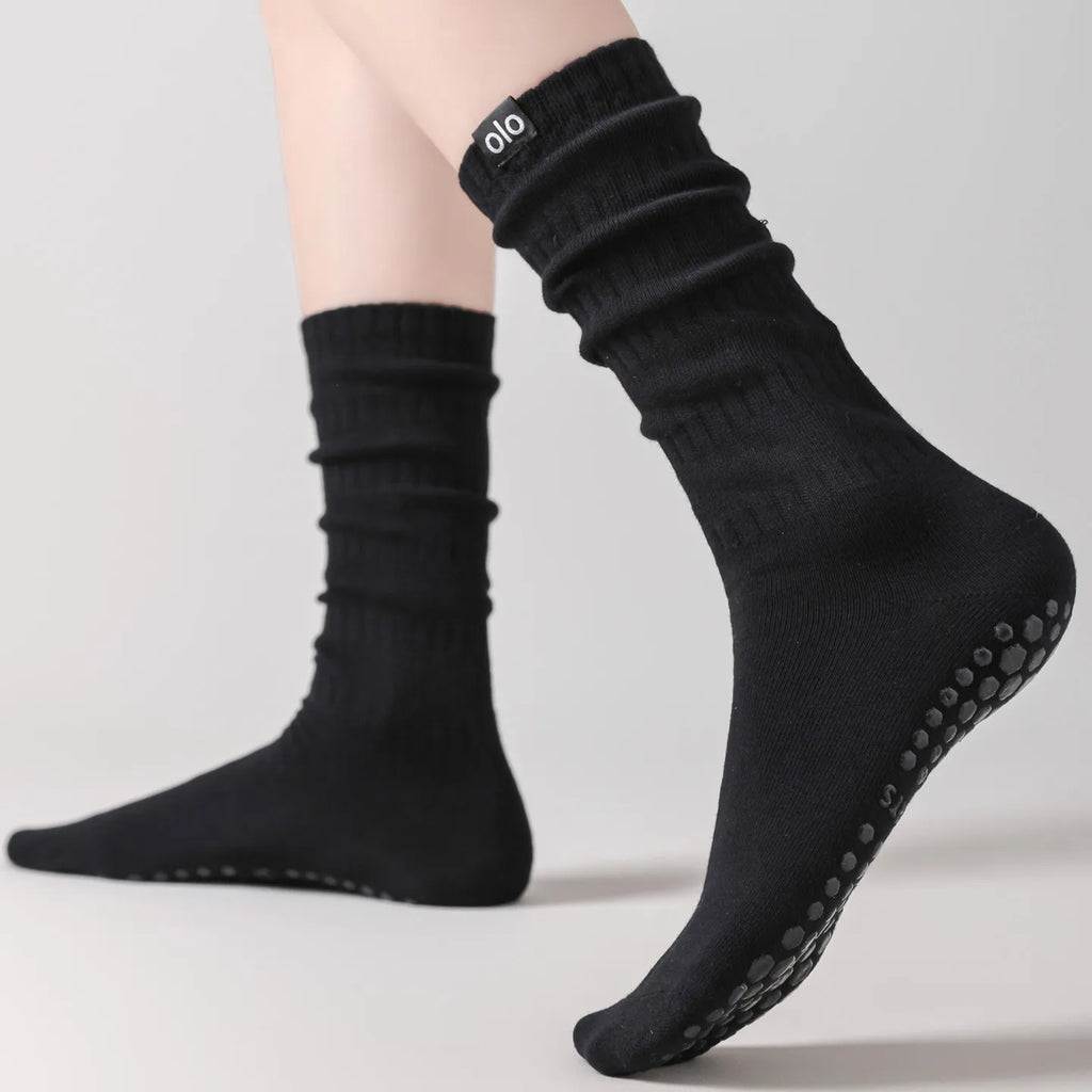 Yoga Socks Knitted Cotton Breathable Indoor Floor Dance Sports Socks Professional Silicone Anti-slip Gym Fitness Pilates Socks
