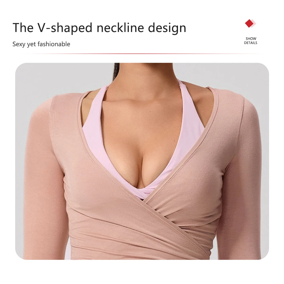 Hearuisavy Women's Yoga Shirt Long Sleeve Sportswear Gym Casual Breathable Quick Dry Sports Top Pilates Dance Ballet Wrap Tops