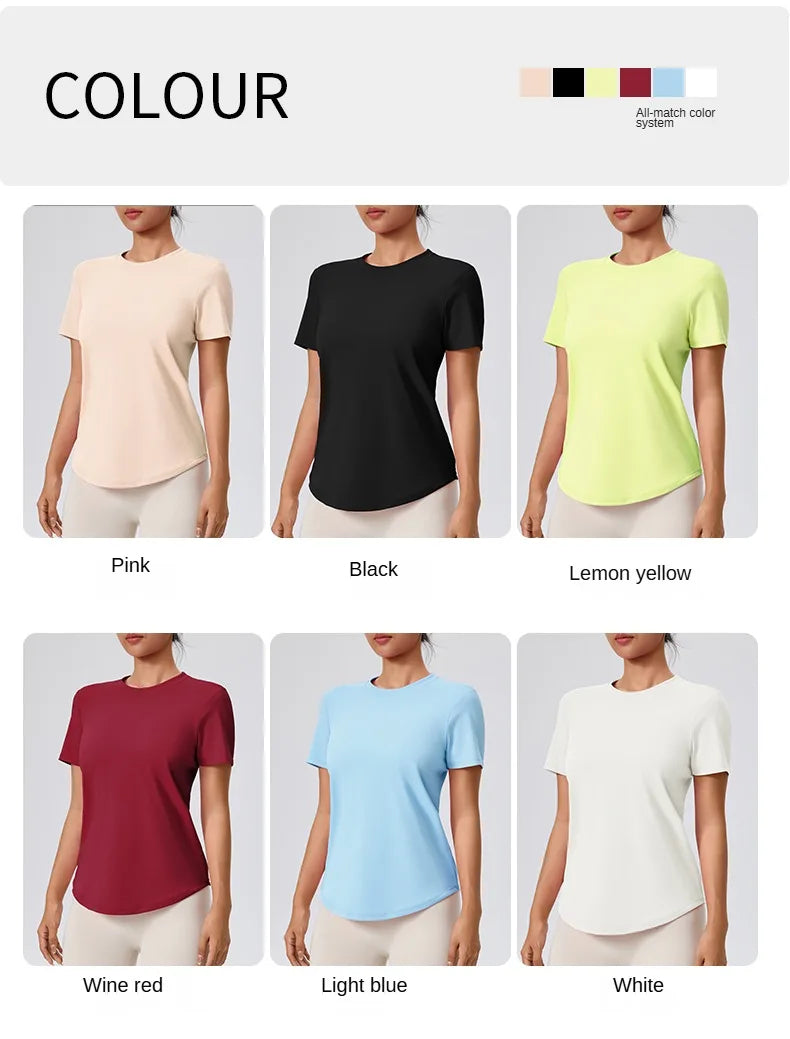 Yoga Classic T-shirt Women's Fitness Yoga Clothing Short Sleeve Round Neck Sports T-shirt