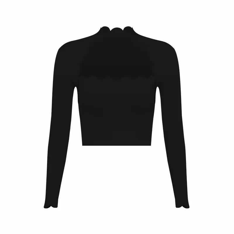 Black Square Neck Tight High Elastic Skinny Yoga Sports Long Sleeves Fashion Compression Pants Fitness Leggings Workout Tights